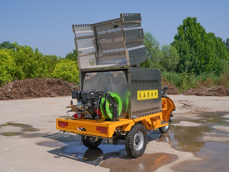 不銹鋼后掀背電動三輪高壓清洗車(800L)Q4